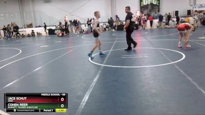 85 lbs Quarterfinal - Jace Schut, Ares vs Cohen Reer, Burnett Trained Wrestling