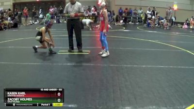 65 lbs Quarterfinal - Kasen Karl, Greater Heights vs Zacoby Holmes, Unattached