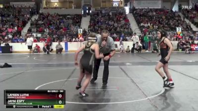 90 lbs Champ. Round 1 - Layken Luthi, Ogden`s Outlaws vs Jayni Espy, Turner Wrestling Club