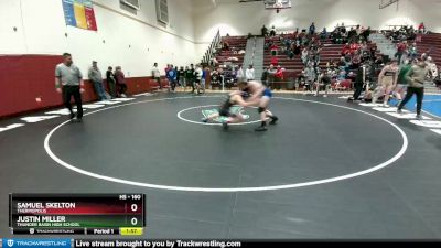 160 lbs Cons. Round 5 - Samuel Skelton, Thermopolis vs Justin Miller, Thunder Basin High School