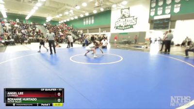 111 lbs Cons. Semi - Angel Lee, La Canada vs Roxanne Hurtado, Victor Valley