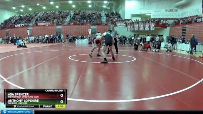 126 lbs Champ. Round 1 - Asa Spencer, North Posey Wrestling Club vs Anthony Lopshire, The Fort Hammers