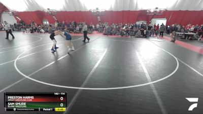 114 lbs Quarterfinal - Sam Smude, Blaine Wrestling vs Preston Harms, Simley Wrestling Club