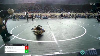 90 lbs Round Of 16 - Bradley Richards, Berryhill Wrestling Club vs Easton McGilbert, Midwest City Bombers