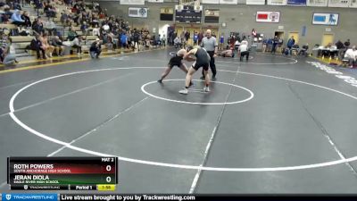 171 lbs Quarterfinal - Jeran Diola, Eagle River High School vs Roth Powers, South Anchorage High School