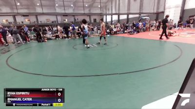 138 lbs Quarterfinal - Ryan Espiritu, CA vs Emanuel Cater, WA