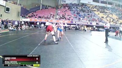 184 lbs Round 1 (16 Team) - Jared Voss, Coe vs Ryan DeVivo, Johnson & Wales (RI)