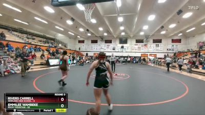 130 lbs Round 3 - Rivers Carrell, Worland High School vs Emmilee Wambeke, Rocky Mountain