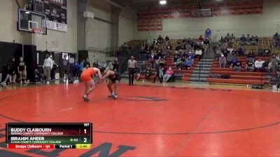 197 lbs Quarterfinal - Ibrahim Ameer, Cloud County Community College vs Buddy Claibourn, Neosho County Community College