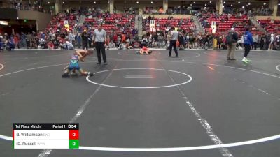 76 lbs 1st Place Match - Diezel Russell, Winfield Youth Wrestling Club vs Broxtyn Williamson, Emporia Wrestling Club