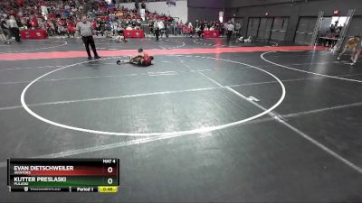 88 lbs Quarterfinal - Kutter Preslaski, Pulaski vs Evan Dietschweiler, Aviators