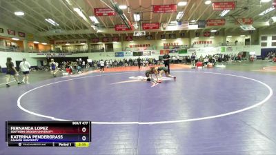 116 lbs Champ. Round 3 - Fernanda Lopez, Southern Oregon University vs Katerina Pendergrass, Gannon University