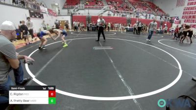 80 lbs Semifinal - Cason Rigdon, Piedmont vs Avriella Pretty Bear, Harrah Little League Wrestling