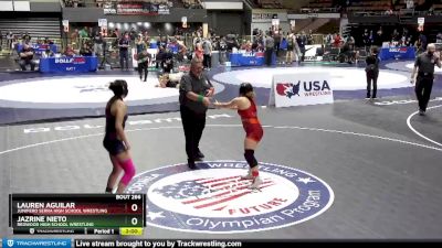 127 lbs Quarterfinal - Lauren Aguilar, Junipero Serra High School Wrestling vs Jazrine Nieto, Redwood High School Wrestling