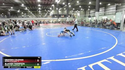 70 lbs Round 4 (6 Team) - Blayden Thompson, RALEIGH ARE WRESTLING vs Grayden Coleman, BELIEVE TO ACHIEVE