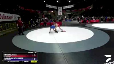 70 lbs Quarterfinal - Michael Klee, California vs Brandon Bollinger, California