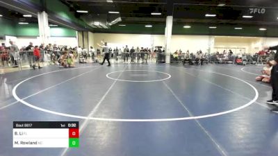 120 lbs Consi Of 16 #2 - Bruce Li, FL vs Mitchell Rowland, NC