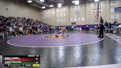 126 lbs Champ. Round 2 - Brody Gobbell, Father Ryan vs Cainan Williams, McCallie