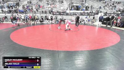 102 lbs 1st Place Match - Hadley McCleery, WA vs Melissa Gallo, FL