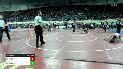 88 lbs 3rd Place - Harley Miller, HURRICANE WRESTLING ACADEMY vs Brynlee Solis, Altus JH