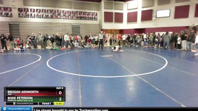 43 lbs Quarterfinal - Bode Peterson, Morgan Wrestling Club vs Brogan Ashworth, JWC