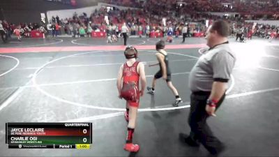 78 lbs Quarterfinal - Charlie Ogi, Kewaskum Wrestling vs Jayce Leclaire, De Pere Redbirds Youth