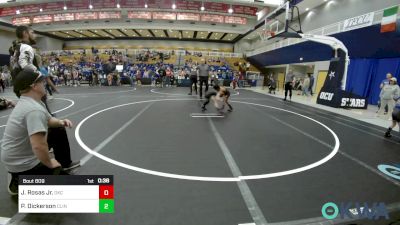 43 lbs Quarterfinal - Jose Rosas Jr., OKC Saints Wrestling vs Preslie Dickerson, Clinton Youth Wrestling