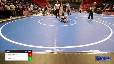 50 lbs Rr Rnd 2 - Louden Mills, Team Tulsa Wrestling Club vs Remmi Schwahn, Chandler Takedown Club