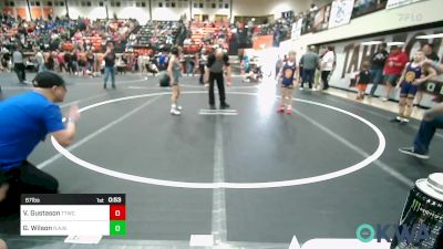 67 lbs Quarterfinal - Vincent Gustason, Team Tulsa Wrestling Club vs Gage Wilson, R.A.W.