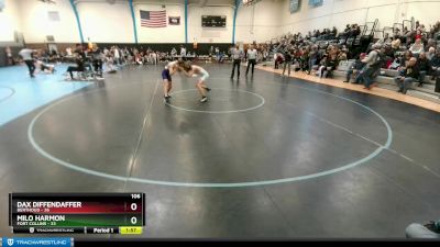 106 lbs Round 3 (10 Team) - Milo Harmon, Fort Collins vs Dax Diffendaffer, Berthoud