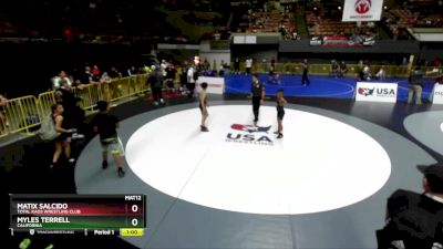 92 lbs Champ. Round 1 - Myles Terrell, California vs Matix Salcido, Total Kaos Wrestling Club