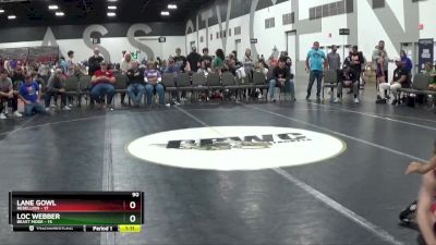 90 lbs Quarterfinals (8 Team) - Loc Webber, Beast Mode vs Lane Gowl, Rebellion