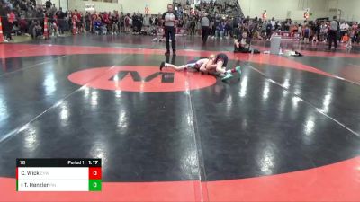 78 lbs Champ. Round 2 - Tanner Henzler, Pinnacle vs Clayton Wick, Centennial Youth Wrestling