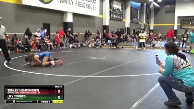 100 lbs Round 2 (4 Team) - Tenley Hemmingsen, Grand View Wrestling Club vs Lily Torres, NE Valkyrie