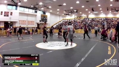 160 lbs Cons. Round 2 - Sebastian Tabarez, Orange Vista vs Matin Ghanavat, Capistrano Valley