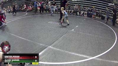 55 lbs Semis & 1st Wrestleback (8 Team) - Sawyer Sigman, South Dakota Lightning vs Oliver Warner, Kentucky