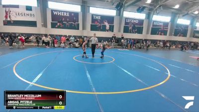 75 lbs Cons. Round 4 - Brantley Mccollum, Texas Wrestling Academy vs Abigail Pitzele, Grapevine Wrestling Club