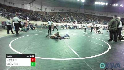 105 lbs Quarterfinal - Kole Knoke, Sallisaw Takedown Club vs Tyson Brown, Choctaw Ironman Youth Wrestling