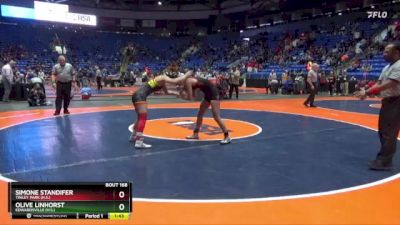 130 lbs Cons. Round 1 - Olive Linhorst, Edwardsville (H.S.) vs Simone Standifer, Tinley Park (H.S.)