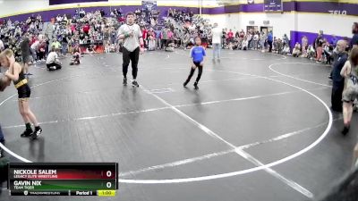 55 lbs Quarterfinal - Gavin Nix, Team Tiger vs Nickole Salem, Legacy Elite Wrestling