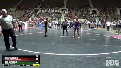 126 lbs Cons. Round 4 - Gabe Walker, Orange Beach High School vs Ben Swindle, Bayside Academy