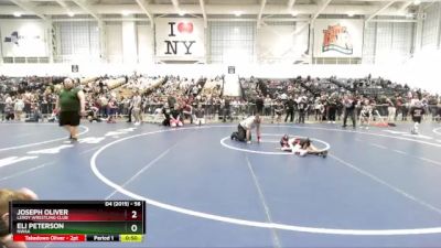 56 lbs Quarterfinal - Joseph Oliver, LeRoy Wrestling Club vs Eli Peterson, NWAA