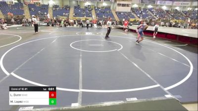 130 lbs Consi Of 16 #1 - Lane Dunn, Sangre De Cristo vs Marcus Lopez, Widefield Wrestling Club