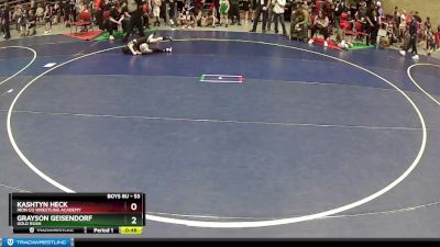 53 lbs Cons. Round 1 - Grayson Geisendorf, Gold Rush vs Kashtyn Heck, Iron Co Wrestling Academy