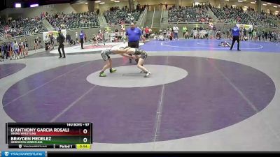 97 lbs Cons. Round 5 - Brayden Medelez, Hermiston Wrestling vs D`Anthony Garcia Rosales, Viking Wrestling