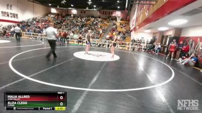 125 lbs Semifinal - Malia Allred, Star Valley vs Eliza Clegg, Lyman