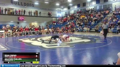 165 lbs 2nd Wrestleback (8 Team) - Brayden Phillips, Commerce Hs vs Sean Crews, Social Circle