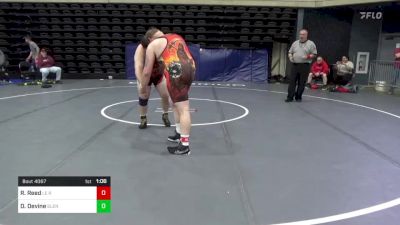 295 lbs Quarterfinal - Russel Reed, Le Roy, NY vs Dylan Devine, Glen Burnie, MD