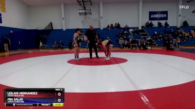 155 lbs Cons. Semi - Mia Salas, Jarvis Christian vs Leilani Hernandez, Texas Wesleyan