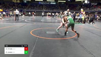 145 lbs Quarterfinal - Ava Hrinda, West Mifflin vs Delilah Jones, Berlin